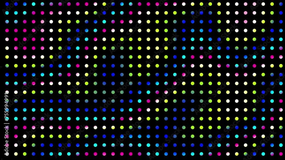 Aufkleber Animated abstract technology black background random dots and grid 4K. Random dots