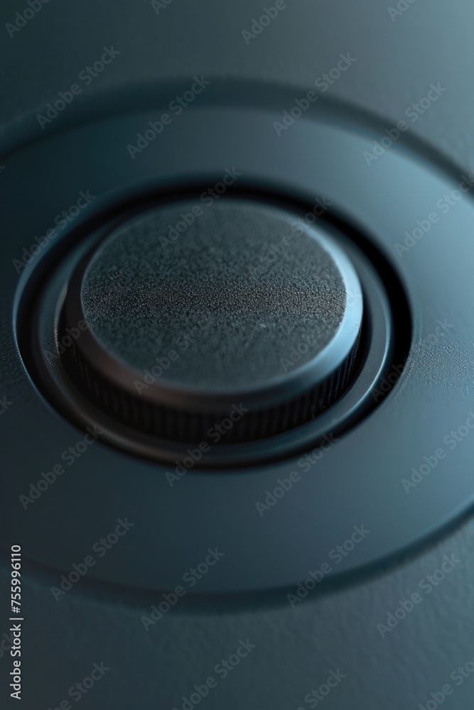 Aufkleber a detailed shot of a button on a blue surface. perfect for design projects.