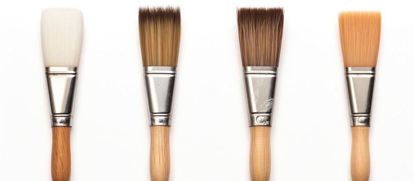 Set of three paint brushes. in format.