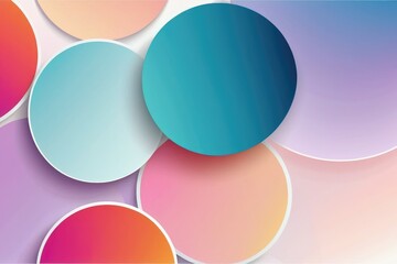 Abstract background featuring a series of trendy simple circles overlapping in a vector style, optimal for wallpaper, banner, card, book illustration, landing page