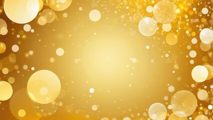 Circle bokeh design, wallpaper format, focus on smooth gradient of soft yellow hues creating a blur effect, background texture filled with shiny, blurry light sparkles, intended as a seasonal backdrop - obrazy, fototapety, plakaty