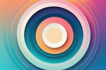 Circle-centric abstract composition for a trendy background, featuring minimalist design elements, concentric shapes and soft gradient transitions, vector illustration suitable for wallpapers, banners