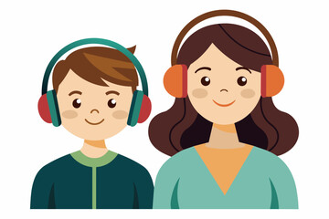 best mom and son carton with headphone artwork 