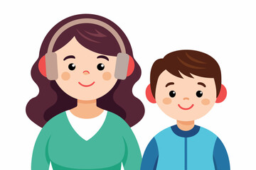 best mom and son carton with headphone artwork 