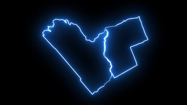 map of Ottawa in canada with glowing neon effect