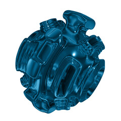 Metal abstract object,3d render © neurostructure