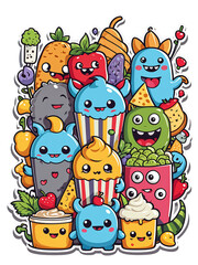 Monster food Vector style characters 6