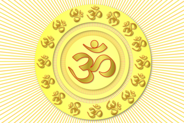 indian hinduism religious symbol golden text Om,aum,or oim meaning adoration to hindu god,popular Hindu mantra,cutout transparent background,png format