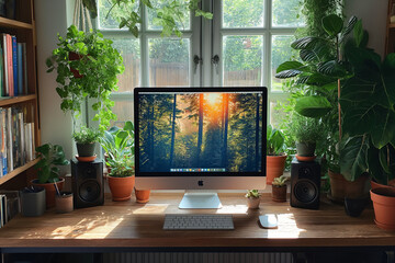 Minimalist Professional Office Desk with Tech Essentials