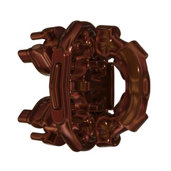 Metal abstract object,3d render - obrazy, fototapety, plakaty