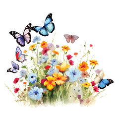 Obraz na płótnie Canvas A group of colorful butterflies
