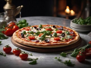 Tasty looking pizza napoletana, 