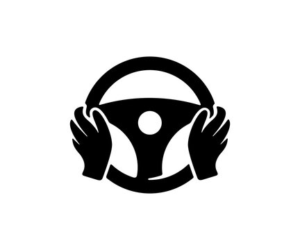 recommend clip art: Driving school, hands on the wheel. Training, vehicle, transport and transportation, illustration