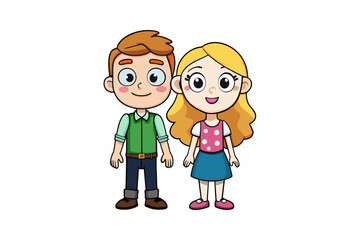 cute couple cartoon vector svg file