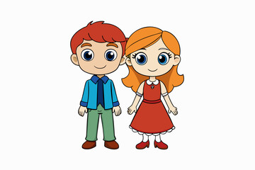 cute couple cartoon vector svg file