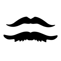 Unique mustache styles for men. Cute vector set in flat cartoon style. For your design, posters, textiles, wedding invitations. Vector illustration.