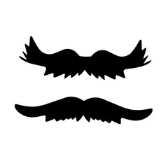 Unique mustache styles for men. Cute vector set in flat cartoon style. For your design, posters, textiles, wedding invitations. Vector illustration.