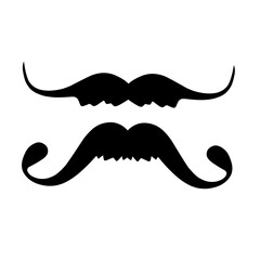 Obraz premium Unique mustache styles for men. Cute vector set in flat cartoon style. For your design, posters, textiles, wedding invitations. Vector illustration.
