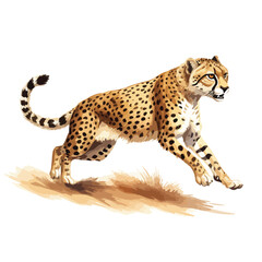 A sleek cheetah sprinting across