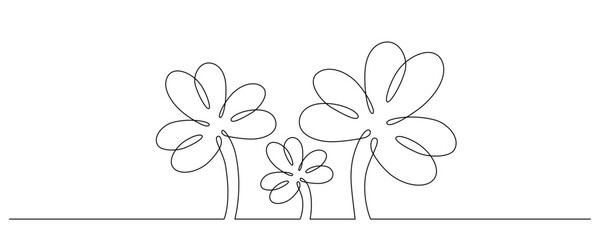 Clover flower banner for Saint Patrick day - good lucky symbol, single line. Vector stock minimalism illustration isolated on white background for design template invitation frame. Editable stroke.