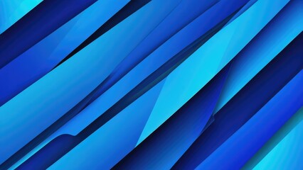 Fototapeta premium Diagonal geometric shapes cascading across an abstract dynamic blue background, vector design, gradient textures, interplay of light and shadow, high contrast, sharp lines, geometric precision