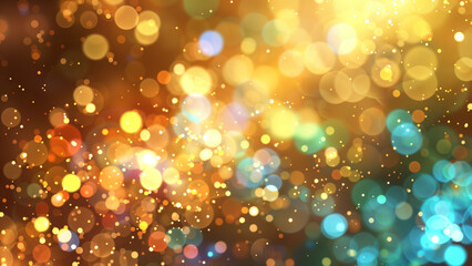 Obraz na płótnie Canvas Spectrum of Sparkles: A Dazzling Display on a Gold Canvas