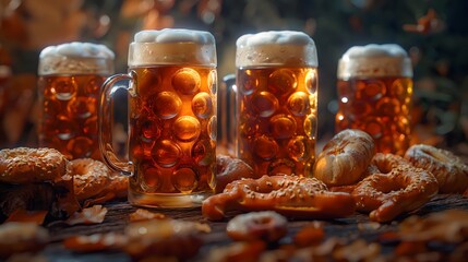 Maß Bier und Brezeln, Konzept Volksfest in Deutschland