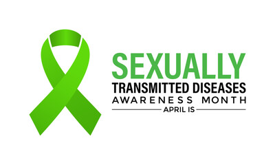 Vector illustration  of Sexually Transmitted diseases or infections awareness month of April. Banner poster, flyer and background design.