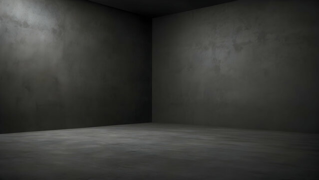 Black, dark and gray abstract cement wall, empty dark abstract cement wall and studio room, interior texture for display products. wall background.