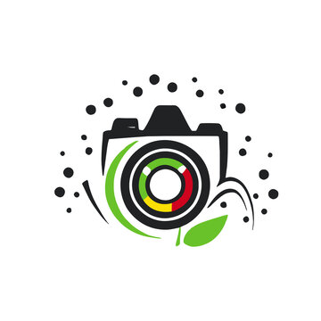 beautiful simple colorful camera slr logo