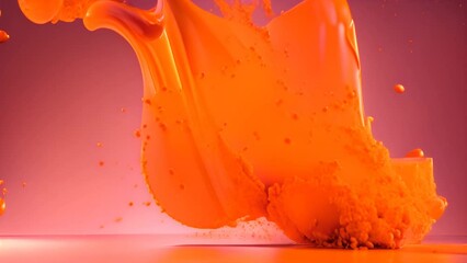 Orange Splashing Into Water on Purple Background Generative AI