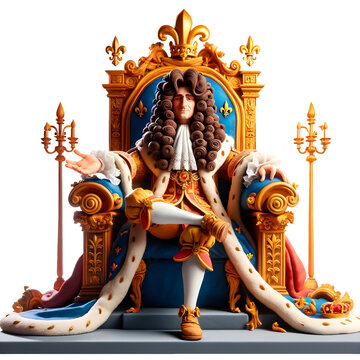 Louis-XIV,-known-as-the-Sun-King  sur son tr&ocirc;ne