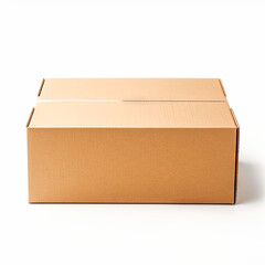 empty cardboard box on top isolated on white Background