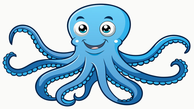 Illustration of a happy octopus