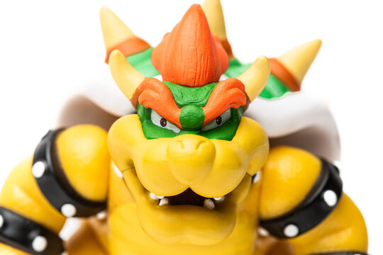 Supermario Bros character BOWSER figurine on white background