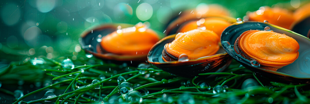 Fresh Prepared Oysters as Seafood Background