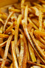 Crispy banana sticks. Fruit snack