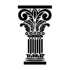 Acanthus leaf column capital Vector Logo - obrazy, fototapety, plakaty