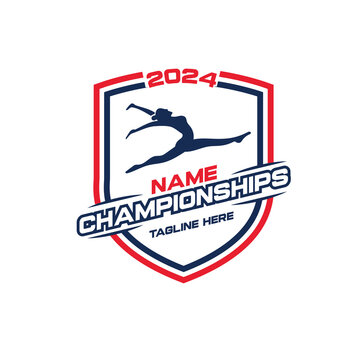gymnastics logo design vector, sport, championsip
