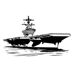Aircraft Carrier Vector Logo