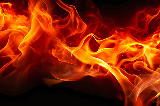 Fire abstract background with flames and copyspace
