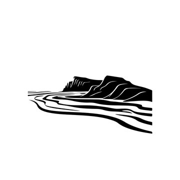 Continental Shelf Landscape Vector Logo