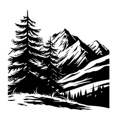 Highland Landscape Vector Logo