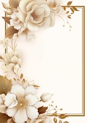 Elegant wedding gold frame of card