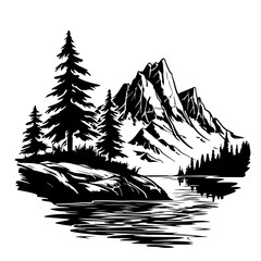 Karst Landscape Vector Logo - obrazy, fototapety, plakaty