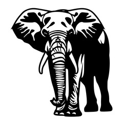 Fototapeta premium Large detailed elephant head Vector Logo