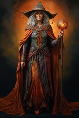 witch woman from legends is standing