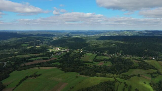 Beautiful Landscape Mountains Bieszczady Bircza Leszczawa Aerial View Poland