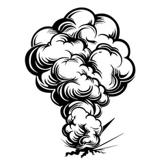 Smoke Vapor Air Explosion Vector Logo