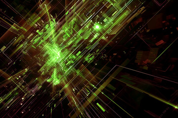 Fototapeta premium Technological network data flow abstraction, dynamic glow modern network data flow abstraction